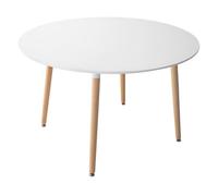 Happy Garden Table ronde MARTHA 120 cm blanche – style scandinave pour 4 personnes