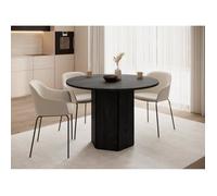 Table ronde - HEXA - 110 cm - Frêne Portland noir