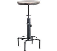 CLP Table haute de bar Lumos – ronde Ø50 cm – plateau bois, piètement métal – argent antique
