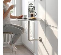 Table Ronde Murale, Petite Table de Bar avec Support en Fer,Bureau Flottant