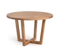 Table ronde Nahla en bois d'acacia massif avec une finition naturelle, Ø 120 cm.