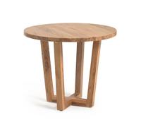Table ronde Nahla en bois d'acacia massif avec une finition naturelle, Ø 90 cm.