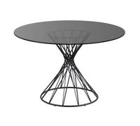Table ronde Niut en verre et pieds en acier finition noire Ø 120 cm