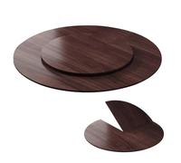 Table ronde pliable avec plateau amovible Lazy Susan, rotation à 360°, design bois pour la maison et la salle à manger