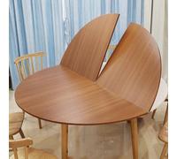 Table ronde pliante à 4 points de 119,4 x 238,8 cm de diamètre, table extensible en bois pour 620 personnes, table de banquet et traiteur, finition teck, sans pieds, utilisation temporaire