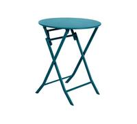 Table ronde pliante Greensboro 2p bleu canard Hespéride