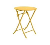 Table ronde pliante Greensboro 2p jaune moutarde Hespéride