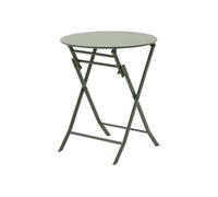 Table de jardin pliante ronde Greensboro vert laurier 2 places en acier - Hespéride