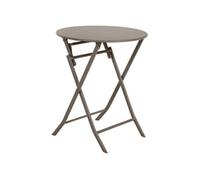 Table de jardin pliante ronde ""Greensboro"" tonka 2 places en acier traité époxy - Hespéride