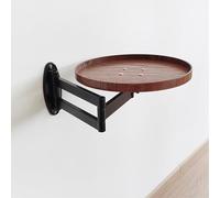 Table ronde pliante murale, table ronde pliante murale - conception flip-out détachable pour canapé ou petit bureau, idéal pour la chambre, l'étude, le salon, le balcon - 30 cm / 11,8 pouces de