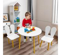 Table ronde pour enfants et 2 chaises en blanc
