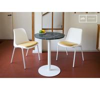 Table ronde scandinave bistrot en marbre vert Lasby
