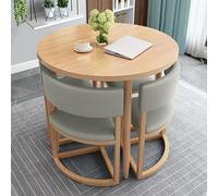 Table Ronde, Table Basse, Petite Table De Cuisine, Ensemble De Table à Manger Décontracté Moderne pour 4 avec Chaises pour Salon, Salle à Manger, Salle De Réception, W