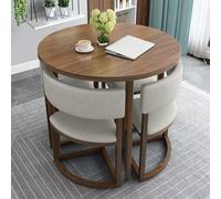 Table Ronde, Table Basse, Petite Table De Cuisine, Ensemble De Table à Manger Décontracté Moderne pour 4 avec Chaises pour Salon, Salle à Manger, Salle De Réception, I