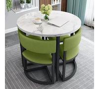 Table Ronde, Table Basse, Petite Table De Cuisine, Ensemble De Table à Manger Décontracté Moderne pour 4 avec Chaises pour Salon, Salle à Manger, Salle De Réception, K