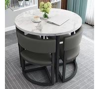 Table Ronde, Table Basse, Petite Table De Cuisine, Ensemble De Table à Manger Décontracté Moderne pour 4 avec Chaises pour Salon, Salle à Manger, Salle De Réception, V