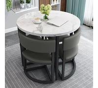 Table Ronde, Table Basse, Petite Table De Cuisine, Ensemble De Table à Manger Décontracté Moderne pour 4 avec Chaises pour Salon, Salle à Manger, Salle De Réception, U