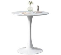 Table Ronde Tulipe, Tables À Manger Rondes Modernes Colorées Haut Petite Cuisine Meubles De Salle À Manger, Table À Manger À Piedestal, Tables De Loisirs-White||80 * 80 * 74cm