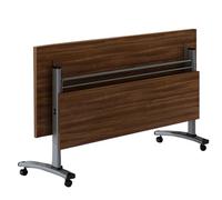 Table roulante à hauteur réglable - Table de conférence pliable avec roulettes - Design peu encombrant pour les réunions et la formation - Plateau alimentaire facile à plier rapidement