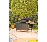 Forge Adour - Table roulante TRCAF N pour plancha - Crédence fermée métal - Noir