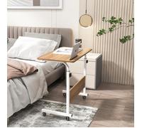 Table Roulante de Lit Canapé pour Ordinateur Portable Hauteur Réglable 80x40cm - SOGESHOME - Chêne