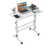 Table roulante de lit canapé réglable en hauteur - VIVOLILV - 80x40x74-110 cm - Blanc