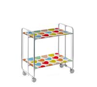 Table roulante pliante bauhaus, 2 plateaux, châssis gris aluminium. Don Hierro