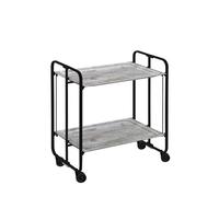Table roulante pliante bauhaus, 2 plateaux, châssis noir Don Hierro