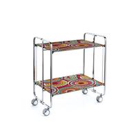 Table roulante pliante bauhaus, 2plateaux, châssis chromé Don Hierro