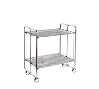 Table roulante pliante bauhaus, 2plateaux, châssis chromé Don Hierro