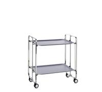 Table roulante pliante bauhaus, 2plateaux, châssis chromé Don Hierro