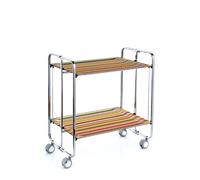 Table roulante pliante bauhaus, 2plateaux, châssis chromé Don Hierro