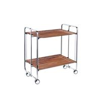Table roulante pliante bauhaus, 2plateaux, châssis chromé Don Hierro