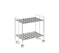 Table roulante pliante bauhaus châssis blanc, 2 plateaux Don Hierro