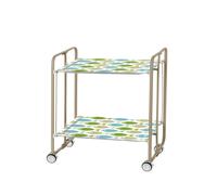 Don Hierro - Table Roulante Pliante Bauhaus Châssis Couleur Sable, 2 Plateaux-67 Multicolore