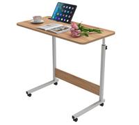Table Roulante pour Lit Canapé, Table d'Appoint Bureau Mobile Réglable en Hauteur 69-90cm, Bureau Informatique 4 Roulante