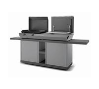Forge Adour Table roulante pour plancha COMBI G NG 2 tablettes rabattables 2 portes coulissantes