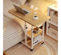 Table roulante réglable en hauteur avec plateau surdimensionné, console à 3 niveaux, structure robuste en acier, montage rapide, idéale comme bureau d’étude, table d’appoint, poste de travail mobile