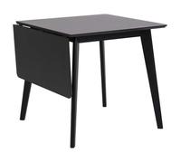 Table Rover avec rallonge pliante, 80/120x80 cm. Pieds en bois d'hévéa, plateau avec placage de chêne.