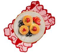 Table Runner Valentine | Red Lace Love Heart Valentine's Day Dining Decorations - Indoor Desk Centerpiece Table Runner,for Party Anniversaries Themed Banquet Home Couples Party Anniversaries