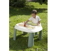 Smoby Life - Table Sable et Eau - 2 Bacs Amovibles, Pelle, Râteau, Bateau, Moules à Sable - Jouet pour Utilisation Extérieure - Matière Recyclée - A Partir de 18 Mois - Fabrication Française