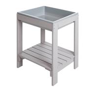 roba Table Sable et Eau Tiny en Bois Massif Résistant aux Intempéries + Bac de Jeu en Plastique - de 18 Mois à 8 Ans - Table de Boue pour Jeux d'Extérieur - Gris