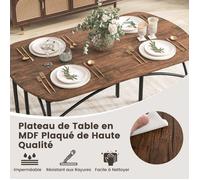 Table Salle à Manger 4 Personnes - RELAX4LIFE - Table de Cuisine avec 2 Bancs - Cadre en Métal - Peu Encombrant - Charge 90KG