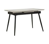 Table Salle à Manger Extensible "Matt" 120-155cm Noir & Blanc