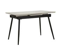 Table Salle à Manger Extensible "Matt" 120-155cm Noir & Blanc