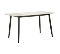 Mauro Ferretti Table de salle à manger Josh plateau marbre métal noir 138 x 78 x 76 cm