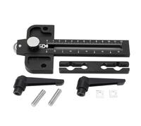 Table Saw Jig Guide with Roller Dual Scale Woodworking Thin Ripping Guide Locator Fits for 3/4x3/8 3/8x1/4 Inch T Slot (Black)