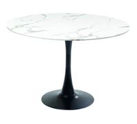 Table Schickeria 110cm effet marbre blanc et noire Kare Design