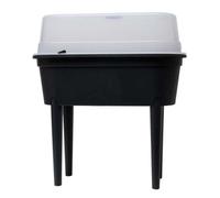 Table semi mini serre - 77 x 40 x 83 cm - Couleur noir - Couvercle transparent - Plastique