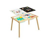 Table Sensorielle d'Activité en Bois pour Tout-Petits - Tableaux Magnétiques - Couleur Bois Naturel